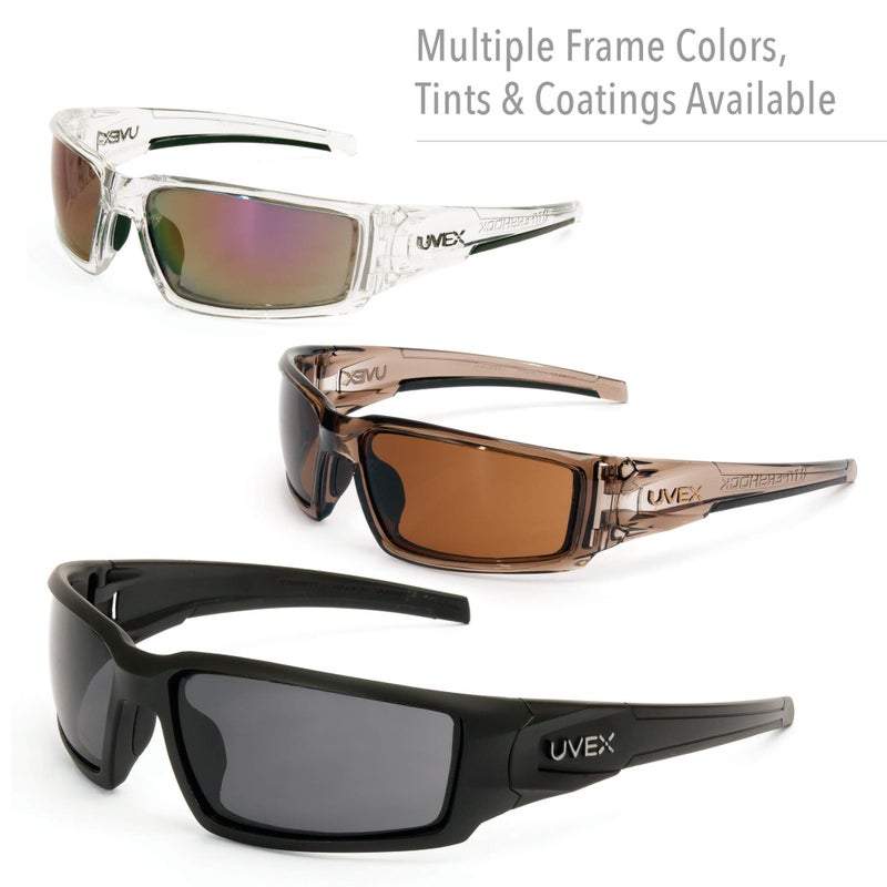 Uvex by Honeywell Hypershock Safety Glasses, Clear Frame with Blue Mirror Lens & Anti-Scratch Hardcoat (S2975) - Image 2